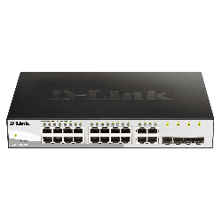 SWITCH D-LINK SMART 16 porturi Gigabit + 4 porturi combo SFP, carcasa metalica, rackabil, "DGS-1210-20" (timbru verde 2 lei)