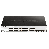 SWITCH D-LINK SMART 16 porturi Gigabit + 4 porturi combo SFP, carcasa metalica, rackabil, "DGS-1210-20" (timbru verde 2 lei)