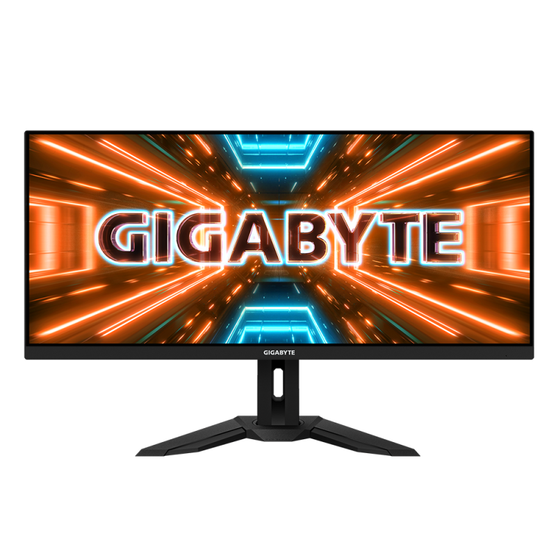 MONITOR Gigabyte 34 inch, Gaming, IPS, UWQHD (3440 x 1440), Wide, 400 cd/mp, 1 ms, HDMI x 2 | DisplayPort, "M34WQ" (timbru verde