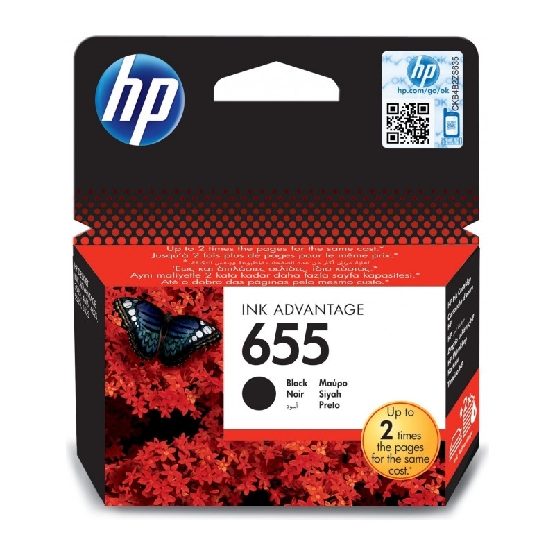Cartus Cerneala Original HP Black, nr.655, pentru DJ3525|4615|4625|5525|6525, , (timbru verde 0.15 lei), "CZ109AE"