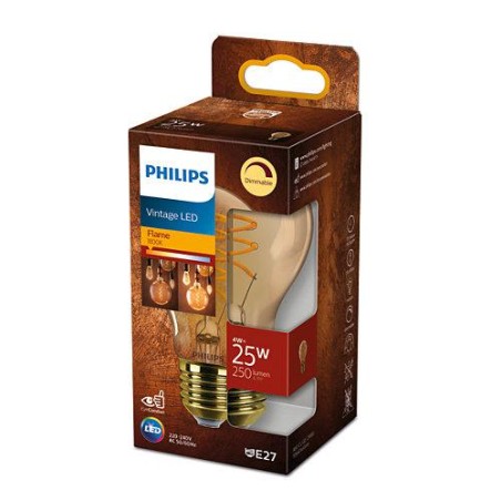 BEC LED Philips, soclu E27, putere 4W, forma clasic, lumina flacara, alimentare 220 - 240 V, "000008719514315433" (timbru verde 