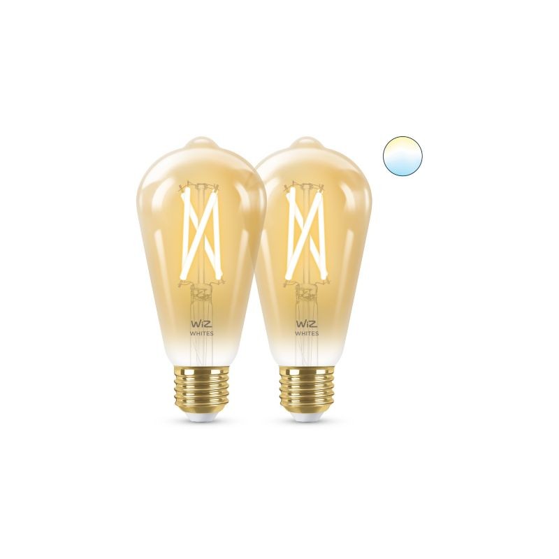 SET 2 becuri smart LED Philips, soclu E27, putere 6.7W, forma clasic, lumina toate nuantele de alb, alimentare 220 - 240 V, "000