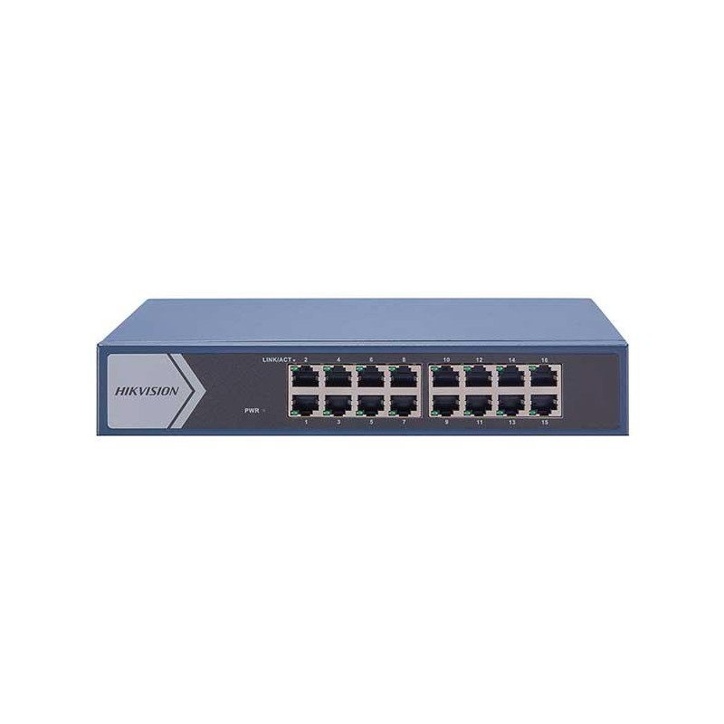 SWITCH Hikvision, Gigabit x 16, managed, carcasa metalica, "DS-3E1516-EI" (timbru verde 2 lei)