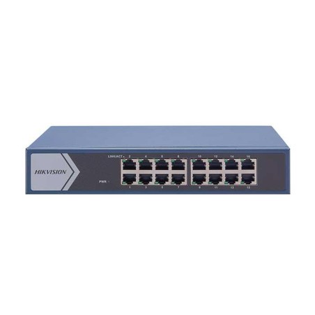 SWITCH Hikvision, Gigabit x 16, managed, carcasa metalica, "DS-3E1516-EI" (timbru verde 2 lei)