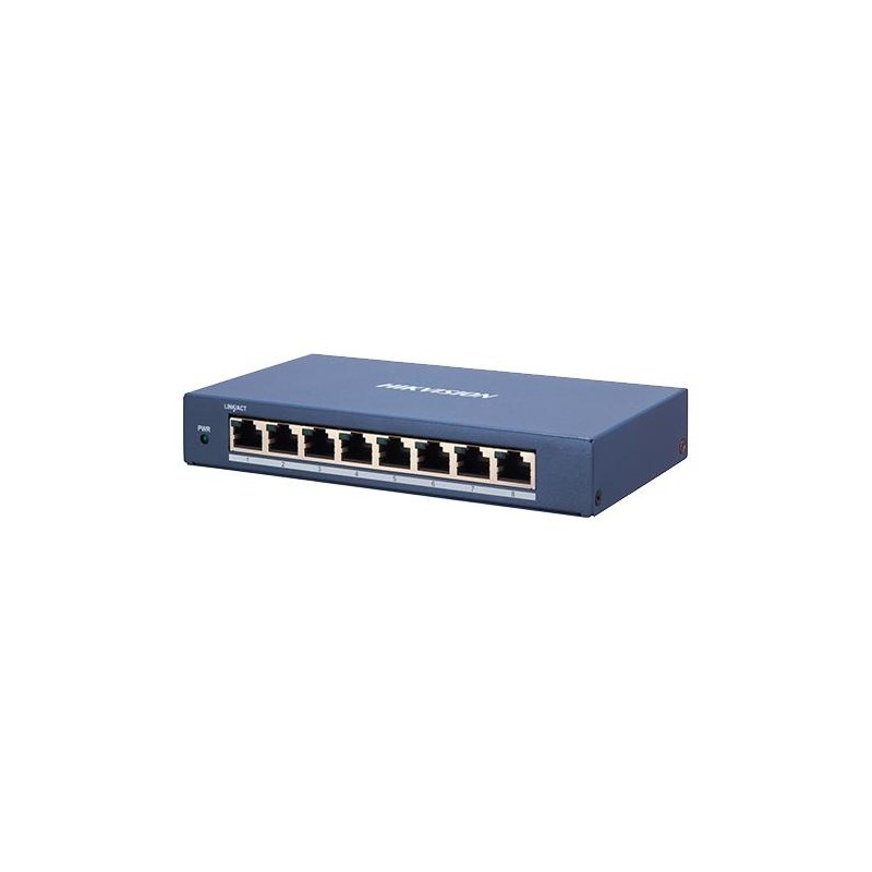 SWITCH Hikvision, Gigabit x 8, managed, carcasa metalica, "DS-3E1508-EI" (timbru verde 2 lei)