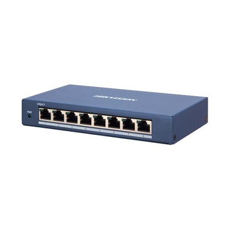 SWITCH Hikvision, Gigabit x 8, managed, carcasa metalica, "DS-3E1508-EI" (timbru verde 2 lei)