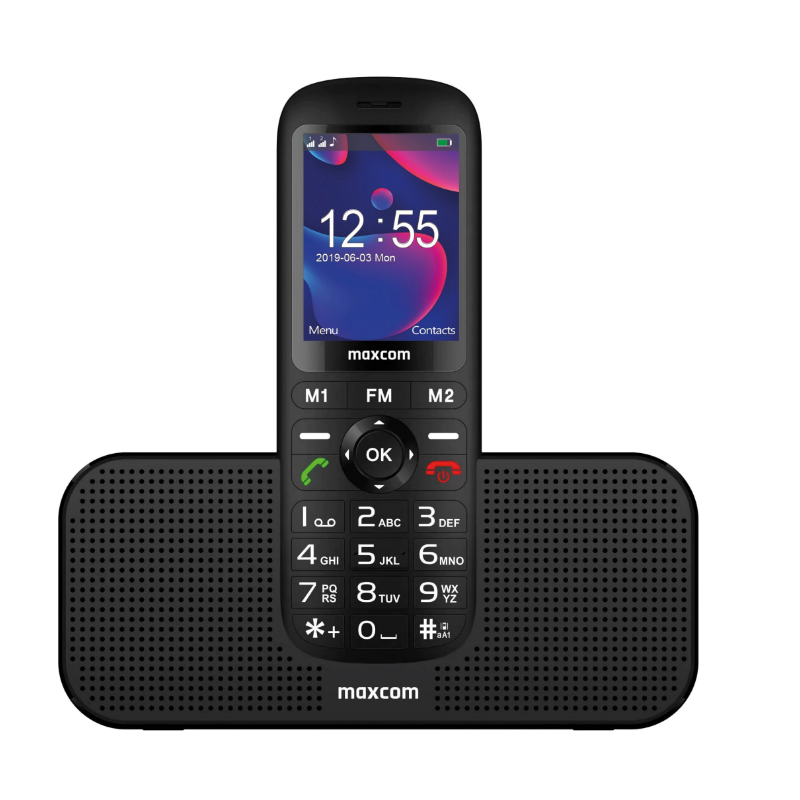 Telefon cu butoane, Maxcom, "MM740" ecran 2.4 inch, dual sim, 2G, OEM, acumulator 1000 mAh, negru, "MM740 Black" (timbru verde 0
