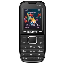 Telefon cu butoane, MAXCOM, "MM134" ecran 1.8 inch, dual sim, rez. camera 0.08 Mpix, 2G, OEM, acumulator 600 mAh, negru, "MM134 