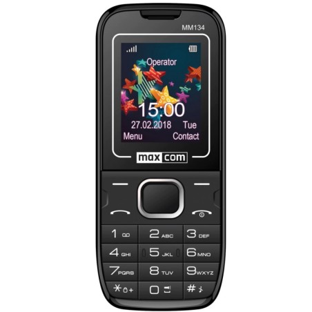 Telefon cu butoane, MAXCOM, "MM134" ecran 1.8 inch, dual sim, rez. camera 0.08 Mpix, 2G, OEM, acumulator 600 mAh, negru, "MM134 
