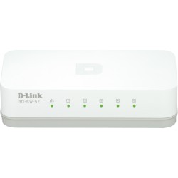 SWITCH D-LINK  5 porturi 10/100Mbps, carcasa plastic, "GO-SW-5E" (timbru verde 2 lei)