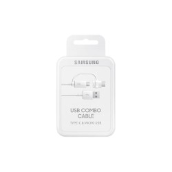 CABLU alimentare si date smartphone Samsung, USB 2.0 (T) la Micro-USB (T) | USB Type-C, cauciuc, lungime 1.5 m, alb, "EP-DG930DW
