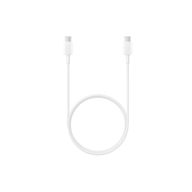 CABLU alimentare smartphone Samsung, USB Type-C (T) la USB Type-C (T), cauciuc, lungime 1 m, alb, "EP-DA705BWEGWW" (timbru verde