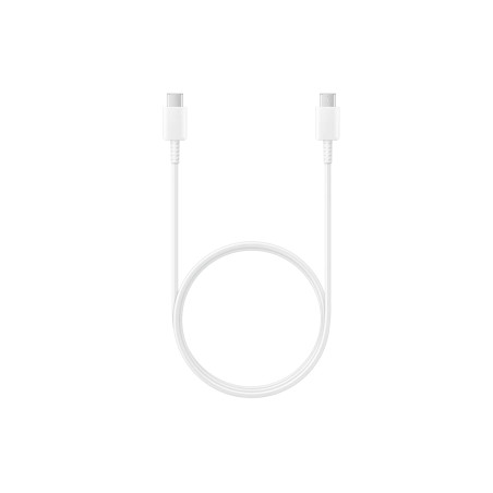 CABLU alimentare smartphone Samsung, USB Type-C (T) la USB Type-C (T), cauciuc, lungime 1 m, alb, "EP-DA705BWEGWW" (timbru verde