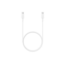 CABLU alimentare smartphone Samsung, USB Type-C (T) la USB Type-C (T), cauciuc, lungime 1 m, alb, "EP-DA705BWEGWW" (timbru verde