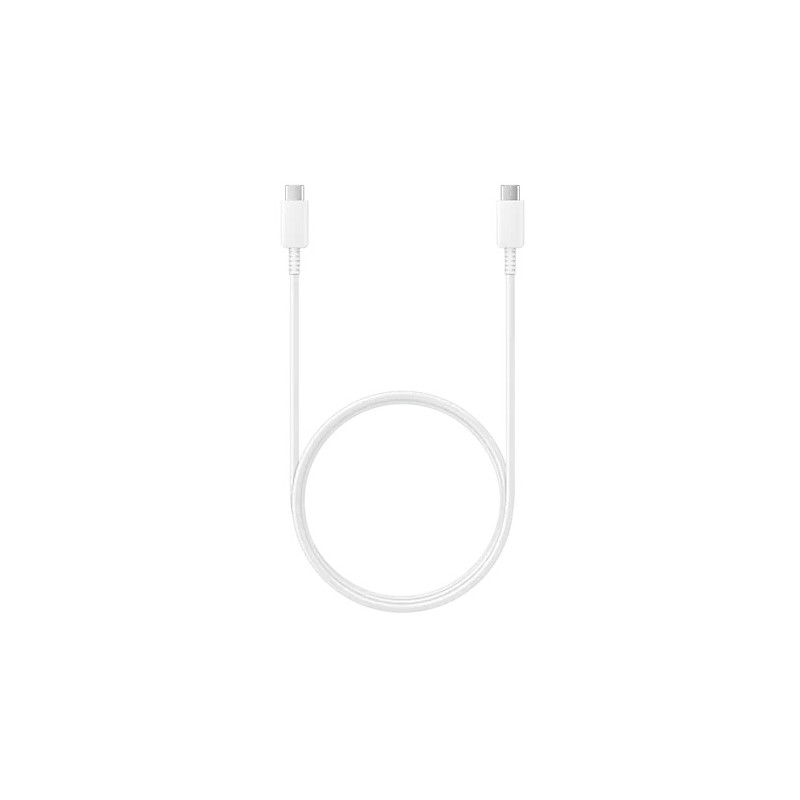 CABLU alimentare smartphone Samsung, USB Type-C (T) la USB Type-C (T), cauciuc, lungime 1 m, alb, "EP-DN975BWEGWW" (timbru verde