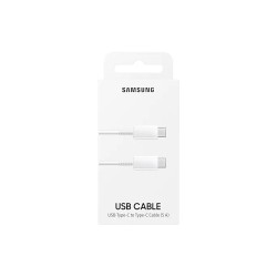 CABLU alimentare smartphone Samsung, USB Type-C (T) la USB Type-C (T), cauciuc, lungime 1 m, alb, "EP-DN975BWEGWW" (timbru verde