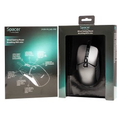 MOUSE Spacer - gaming, gaming, cu fir, USB, optic, rezolutie selectabila max. 8.000 dpi, butoane/scroll 7/1, iluminare RGB, negr