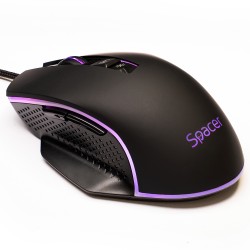 MOUSE Spacer - gaming, gaming, cu fir, USB, optic, 8.000 DPI, butoane/scroll 7/1, iluminare RGB, negru, "SPGM-PULSAR-SPEED" (tim