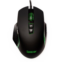 MOUSE Spacer - gaming, gaming, cu fir, USB, optic, 8.000 DPI, butoane/scroll 7/1, iluminare RGB, negru, "SPGM-PULSAR-SPEED" (tim