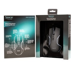 MOUSE Spacer - gaming, gaming, cu fir, USB, optic, 12.000 dpi, butoane/scroll 8/1, iluminare RGB, negru, "SPGM-ALIEN-RACE" (timb