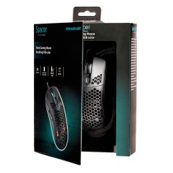 MOUSE Spacer - gaming, gaming, cu fir, USB, optic, 6.400 dpi, butoane/scroll 7/1, iluminare RGB, negru, "SPGM-ALIEN-LIGHT" (timb