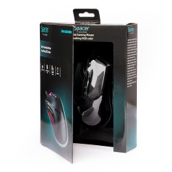 MOUSE Spacer - gaming, gaming, cu fir, USB, optic, 12.000 dpi, butoane/scroll 7/1, iluminare RGB, negru, "SPGM-ALIEN-NOVA" (timb