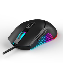 MOUSE Spacer - gaming, gaming, cu fir, USB, optic, 12.000 dpi, butoane/scroll 7/1, iluminare RGB, negru, "SPGM-ALIEN-NOVA" (timb