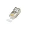 MUFA RJ-45 LOGILINK pt. cablu FTP, SFTP, Cat5e, RJ-45 (T), ecranat, plastic cu metal, cu insertie, 100 buc, "MP0004"