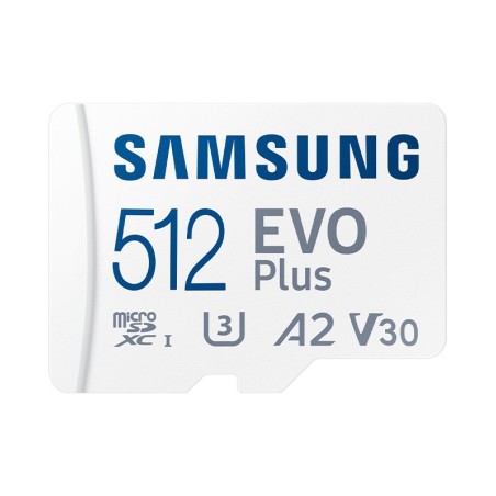 Card memorie Samsung MB-MC512KA/EU,  Micro-SDXC,  EVO Plus (2021),  512GB, "MB-MC512KA/EU" (timbru verde 0.03 lei)