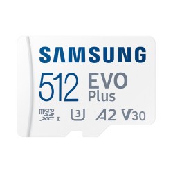 Card memorie Samsung MB-MC512KA/EU,  Micro-SDXC,  EVO Plus (2021),  512GB, "MB-MC512KA/EU" (timbru verde 0.03 lei)