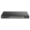 SWITCH D-Link, Gigabit x 24, SFP x 4, managed, rackabil, carcasa metalica, "DGS-2000-28" (timbru verde 2 lei)