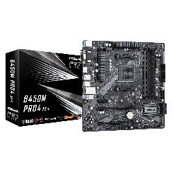 PLACA de BAZA Asrock "B450M PRO4 R2.0", skt AM4, mATX, AMD B450, 4 x DDR4, max. 128 GB, 4 x SATA, 2 x M.2, 7.1, "B450M PRO4 R2.0