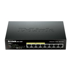 SWITCH D-LINK PoE  8 porturi Gigabit (4 PoE+), IEEE 802.3at/af, carcasa metalica, "DGS-1008P" (timbru verde 2 lei)