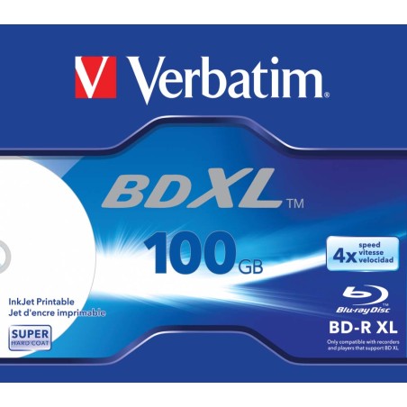 BD-R XL VERBATIM 100GB, viteza 4x, 5 buc, Jewel case, "Wide Inkjet Printable" "43789"