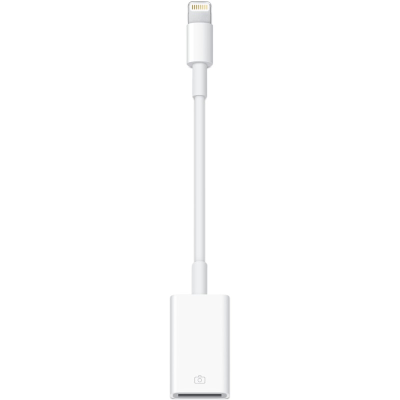 Adaptor USB smartphone Apple, Lightning (T) la USB 2.0 (M), cauciuc, alb, "md821zm/a" (timbru verde 0.08 lei)