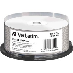 BD-R VERBATIM  50GB, viteza 6x, 25 buc, Double Layer, spindle, printabil, "Wide Inkjet Printable" "43749"
