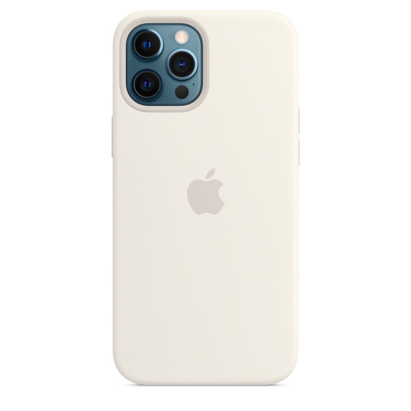 HUSA Smartphone Apple, pt iPhone 12 | iPhone 12 Pro Max, tip back cover (protectie spate) cu MagSafe, silicon, MagSafe, alb, "mh