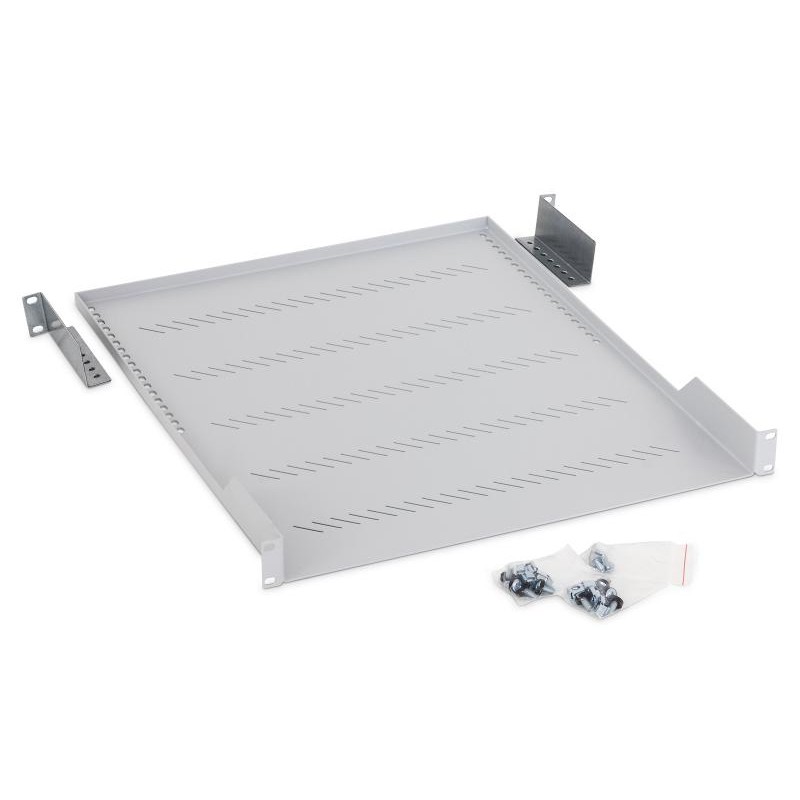RAFT FIX perforat TRITON 1U, pt rack 19 inch, adancime 550 mm, sarcina maxima 40 Kg, gri, "RAC-UP-550-A1"