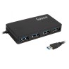 HUB extern SPACER, porturi USB: USB 3.0 x 4, conectare prin USB 3.0, cablu 1m lungime, negru, "SPH-332" 45504832   (timbru verde
