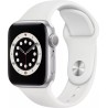 Apple Watch S6 GPS, 40mm Silver Aluminium Case with White Sport Band - Regular, "mg283wb/a" (timbru verde 0.18 lei)