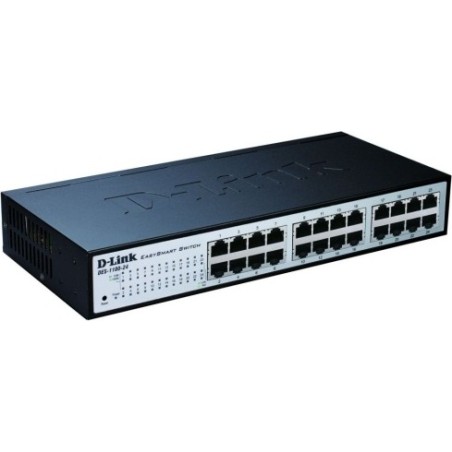 SWITCH D-LINK 24 porturi 10/100Mbps, carcasa metalica, rackabil, "DES-1100-24" (timbru verde 2 lei)