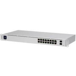 SWITCH. PoE Ubiquiti, port Gigabit x 16, SFP SFP x 2, managed, rackabil, carcasa metalica, "USW-16-POE-EU" (timbru verde 2 lei)