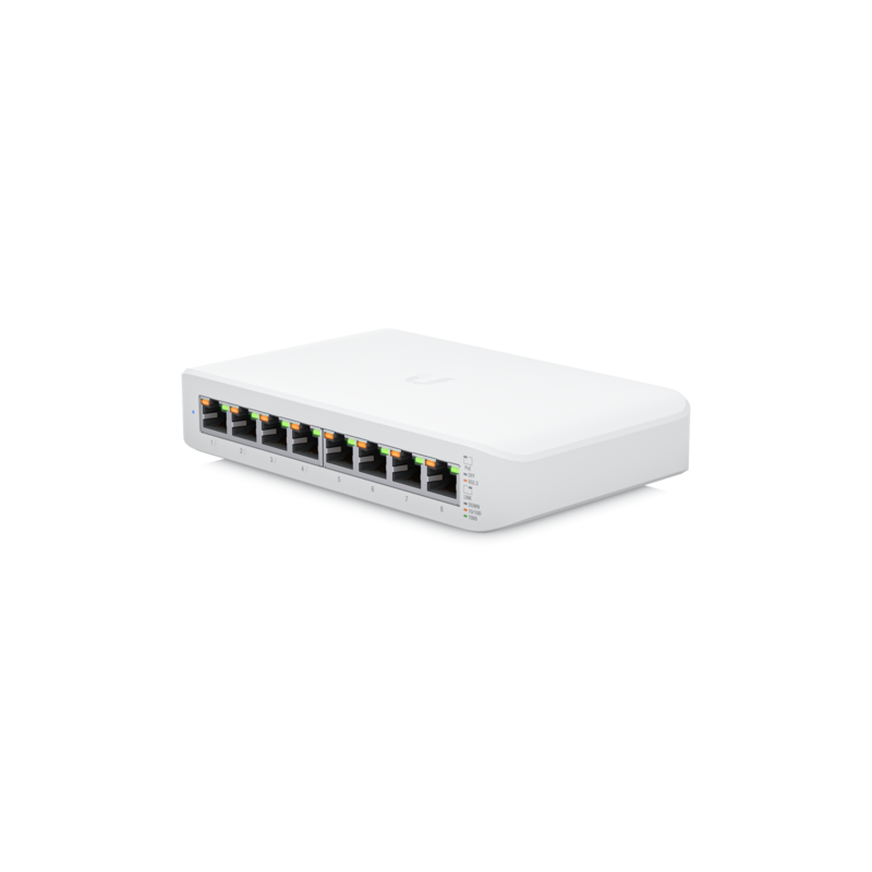 SWITCH. PoE Ubiquiti, port Gigabit x 8, carcasa plastic, "USW-LITE-8-POE" (timbru verde 2 lei)