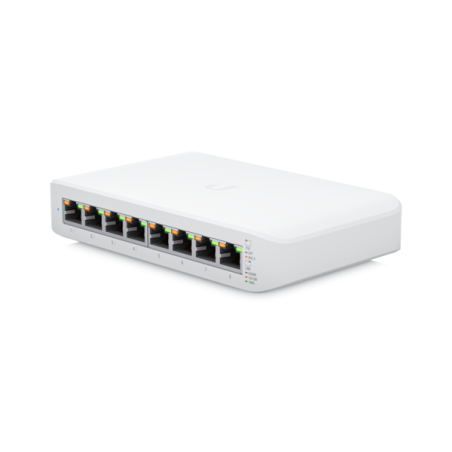 SWITCH. PoE Ubiquiti, port Gigabit x 8, carcasa plastic, "USW-LITE-8-POE" (timbru verde 2 lei)