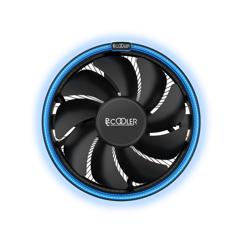 COOLER  PCCOOLER, skt. universal, racire cu aer, vent. 120 mm x 1, 1800 rpm, blue LED "E126M B" (timbru verde 0.8 lei)