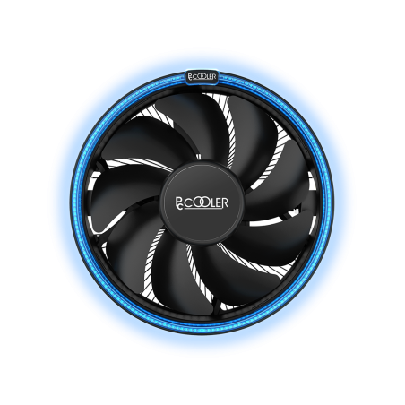 COOLER  PCCOOLER, skt. universal, racire cu aer, vent. 120 mm x 1, 1800 rpm, blue LED "E126M B" (timbru verde 0.8 lei)