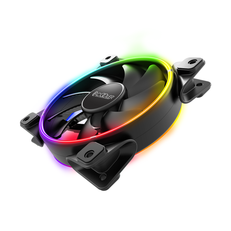 VENTILATOR PCCOOLER PC 120x120x25 mm, RGB LED, PWM, Hydro Bearing, control iluminare A-RGB, 1 buc. in pachet "CORONA FRGB 120"