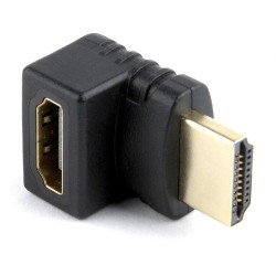ADAPTOR video GEMBIRD, HDMI (T) la HDMI (M), unghi 270grade sus, conectori auriti, black, "A-HDMI270-FML" (timbru verde 0.08 lei