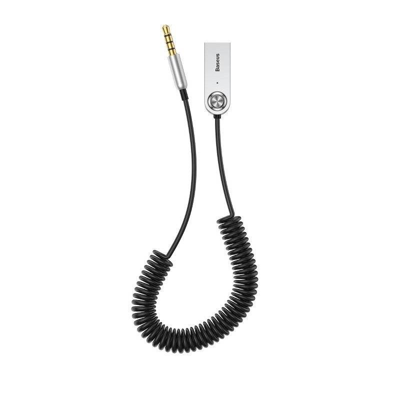 ADAPTOR Bluetooth Jack 3.5 Baseus BA01, alimentare USB, convertor audio wireless, versiune 5.0, negru "CABA01-01" (timbru verde 
