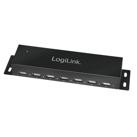 HUB extern LOGILINK, porturi USB: USB 2.0 x 7, conectare prin USB 2.0, metal, negru, "UA0148" (timbru verde 0.8 lei)
